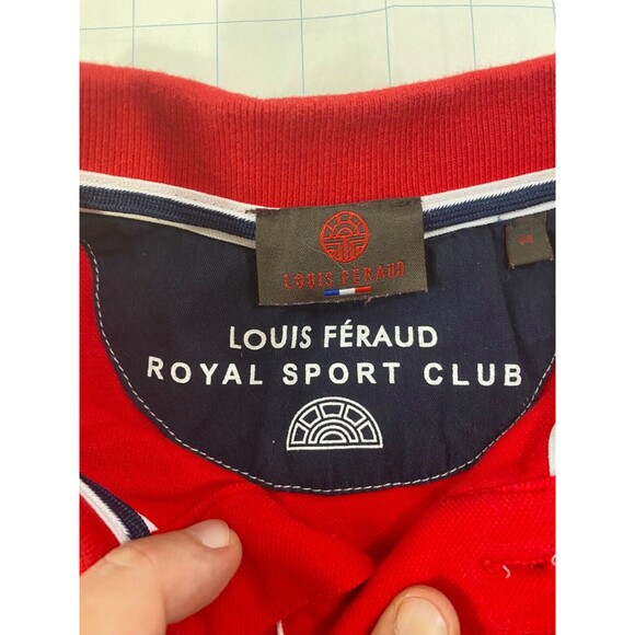 Louis Feraud Regatta Mens Polo Shirt Red Short Sleeve Size Medium - Picture 9 of 11